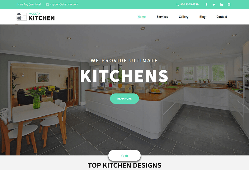 Kitchen Design- free interior design WordPress theme