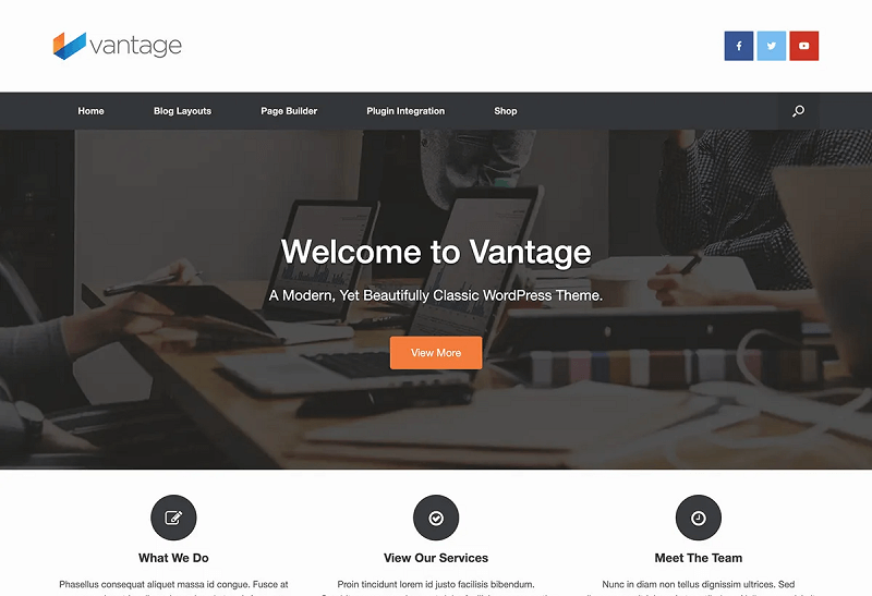 Vantage Free multipurpose WordPress themes