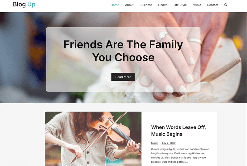 Blog Up lifestyle WordPress theme