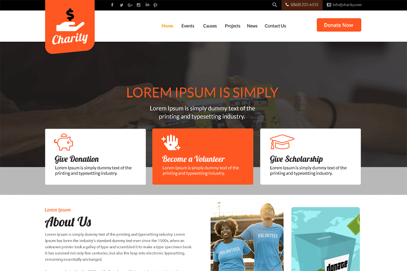 Charity Zone Social WordPress Theme