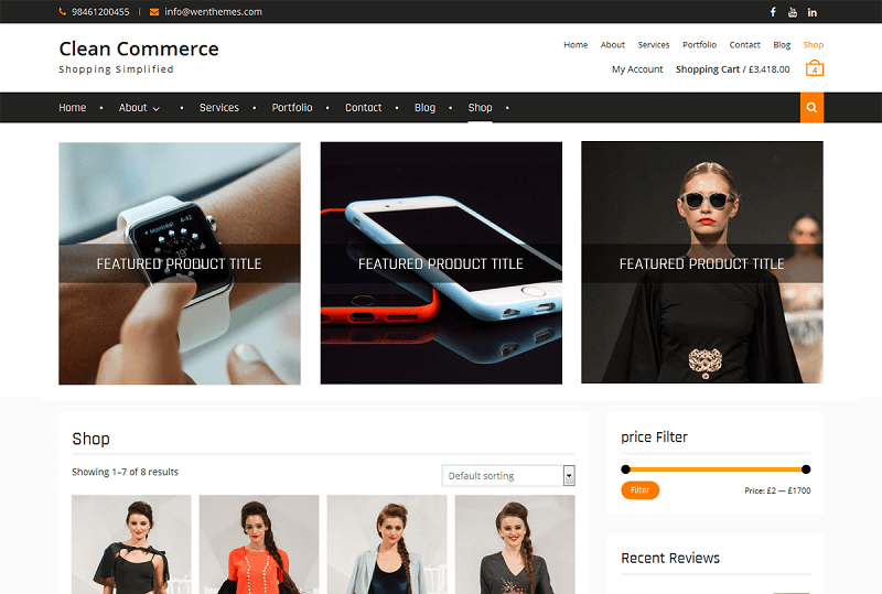 Clean Commerce WP Theme