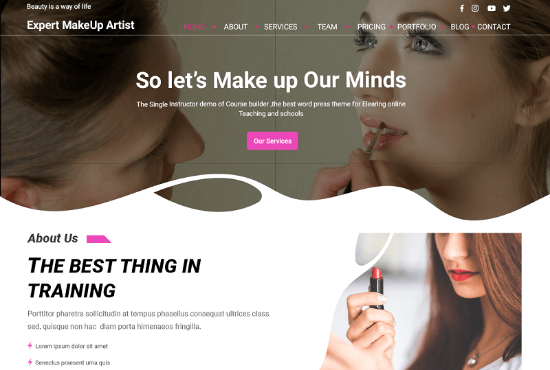 Expert Makeup Artist WP Theme