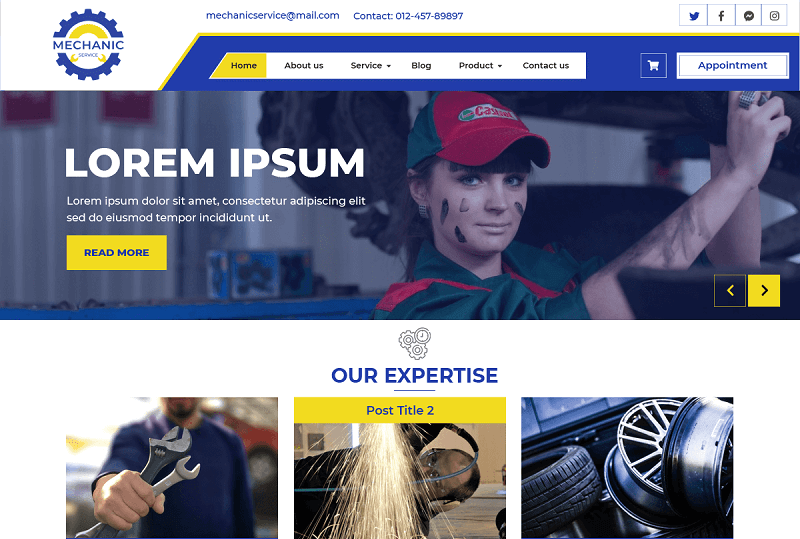 Free Automotive WordPress Theme - Expert Mechanic