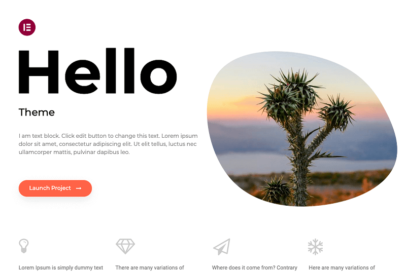 Hello Elemetor popular WordPress theme