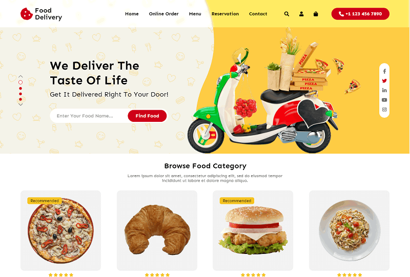 Online Food Delivery WordPress theme