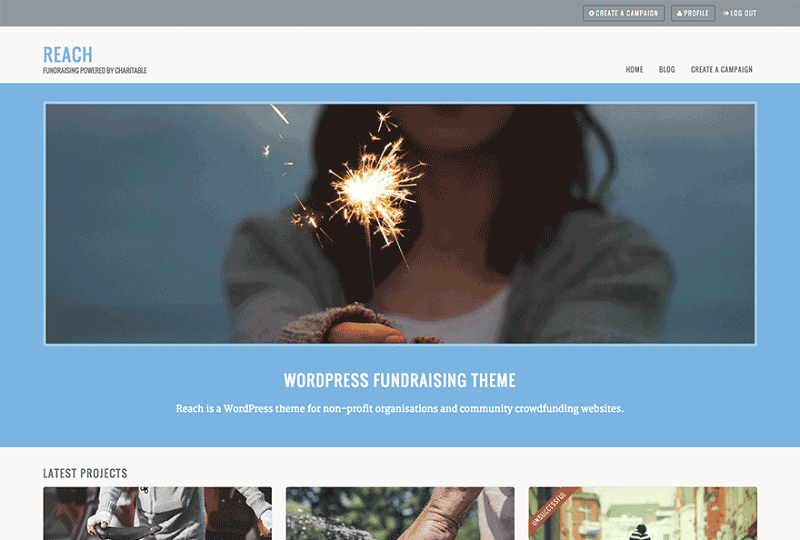 Reach Crowdfunding WordPress Theme