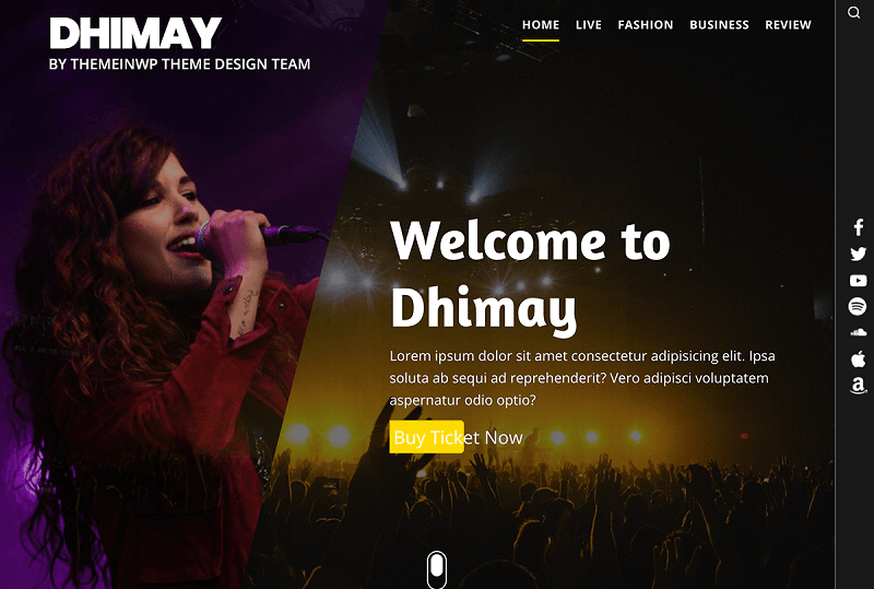 Dhimay DJ WordPress Theme