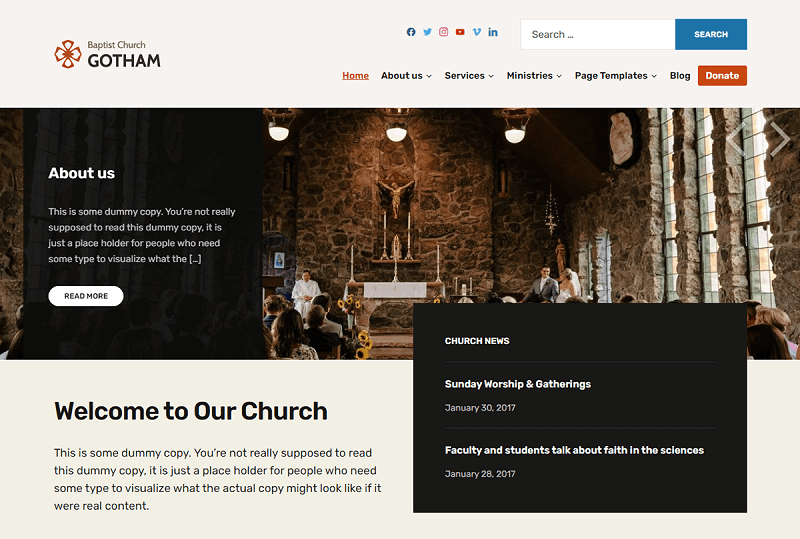 Faith Free Museum WordPress Theme