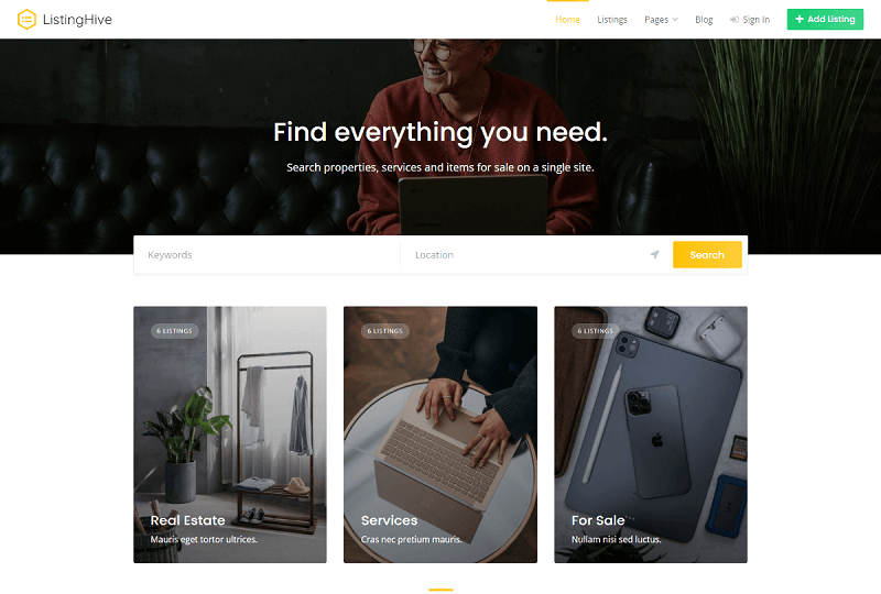 Listing Hive Free WordPress Job Board Theme