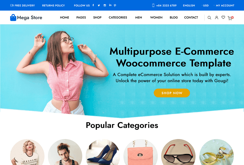 Mega Store Woocommerce WP theme