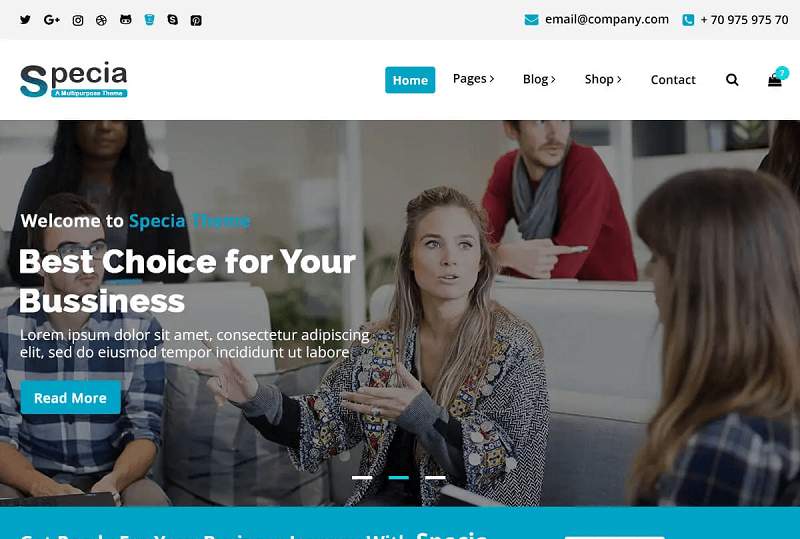 Specia - Free professional WordPress theme