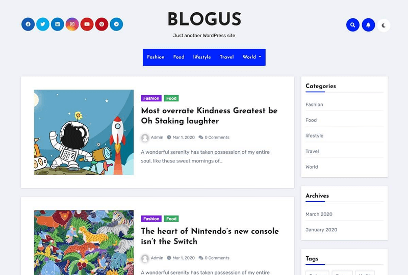 Blogus WordPress Gutenberg Theme