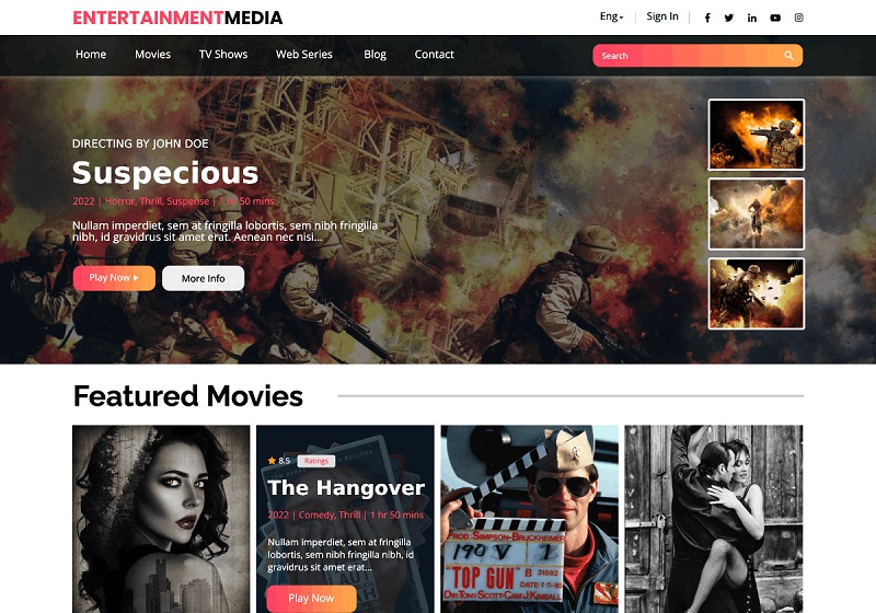 Entertainment Media WordPress Themes