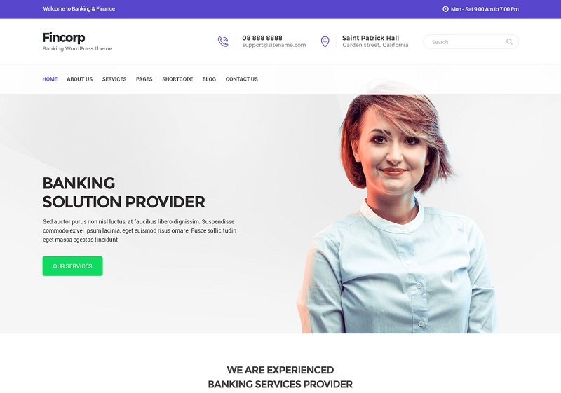 Fincorp Banking WordPress theme