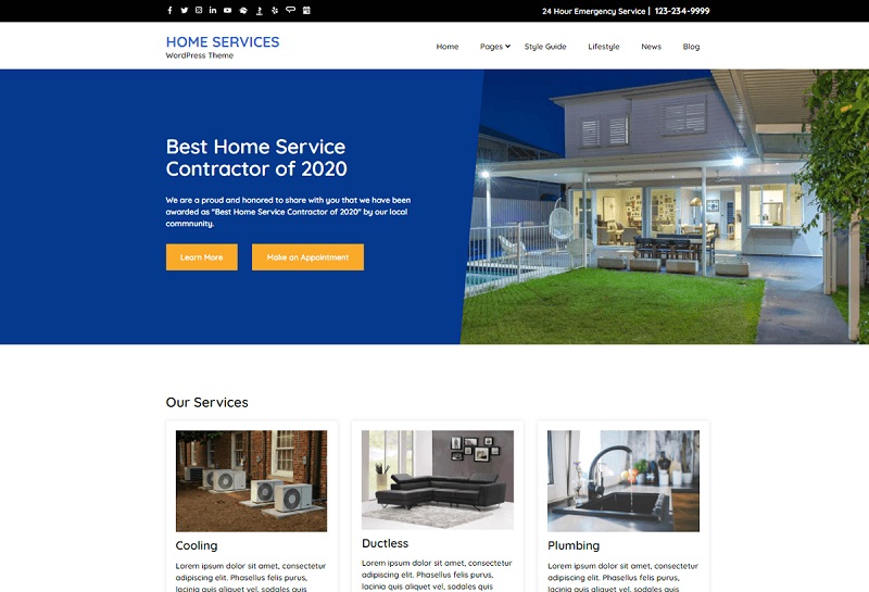 Home Services - Cleaning Services WordPress Theme