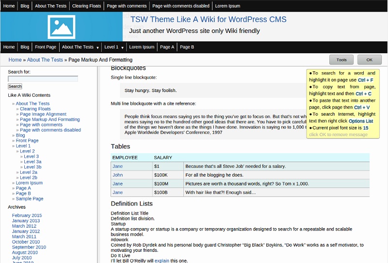 WIKI WordPress Theme