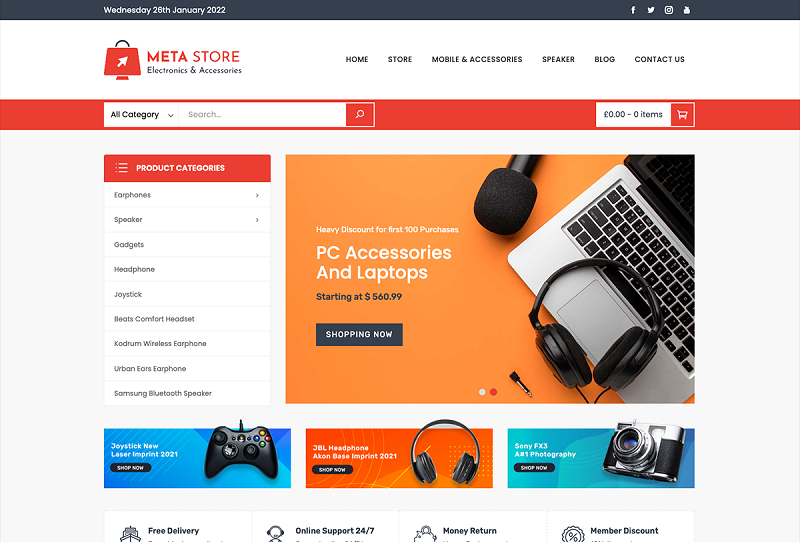 Clothing Store WordPress theme- Meta Store