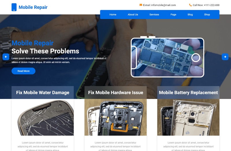 Mobile Repair Shop WordPress Theme