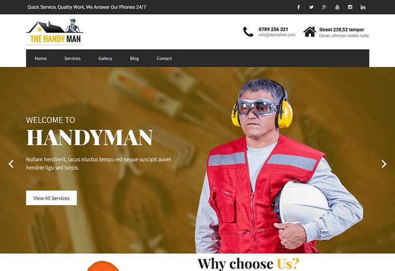 SKT Handyman - WordPress Themes for Painter