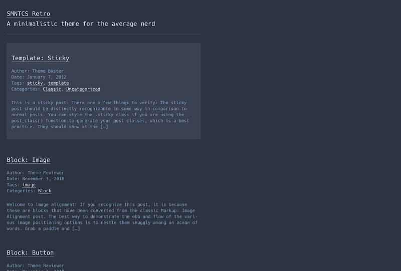 SMNTCS Retro WP Theme