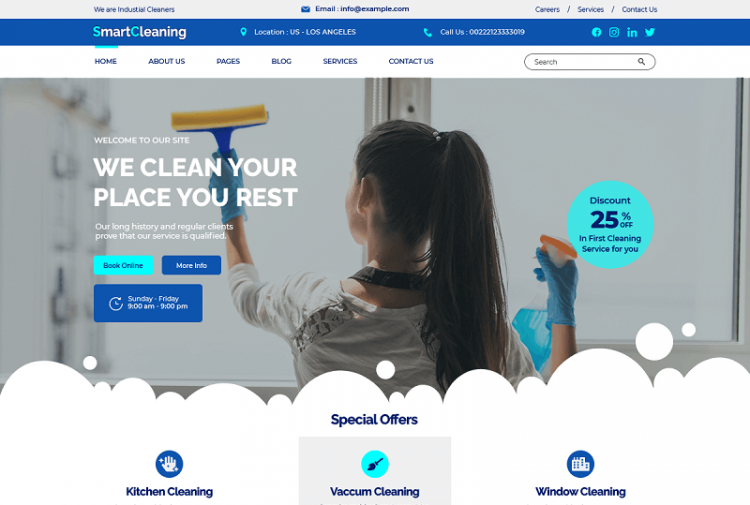 7 Best Free Cleaning Services WordPress Themes | Testerwp