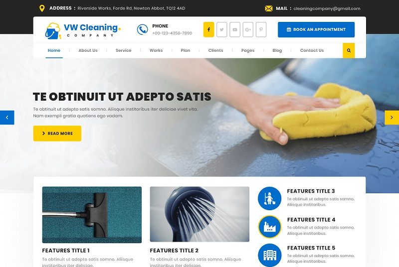 VW Cleaning Company Theme