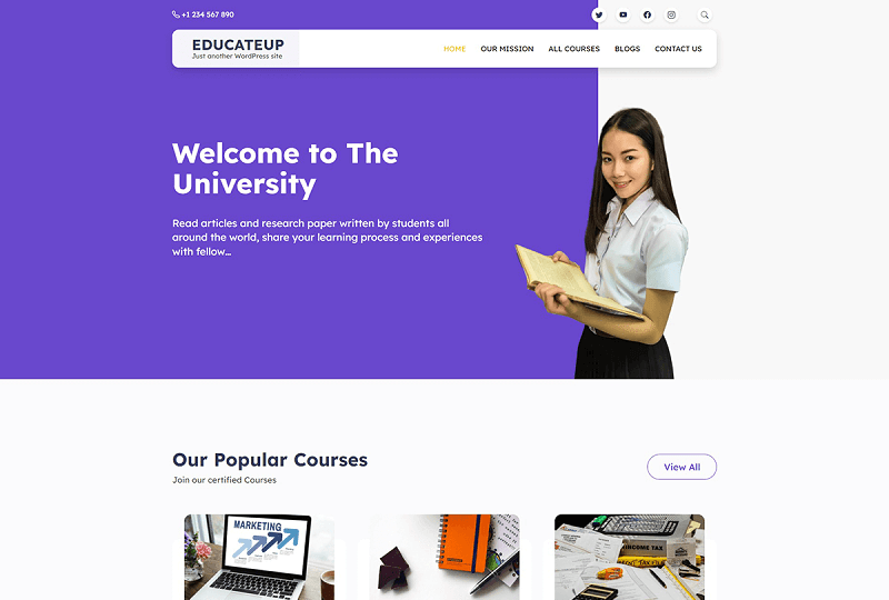 EducateUp WordPress Theme for Universities