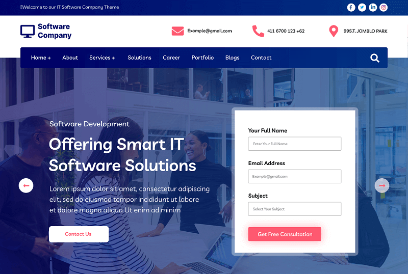 WordPress Theme for Software Company