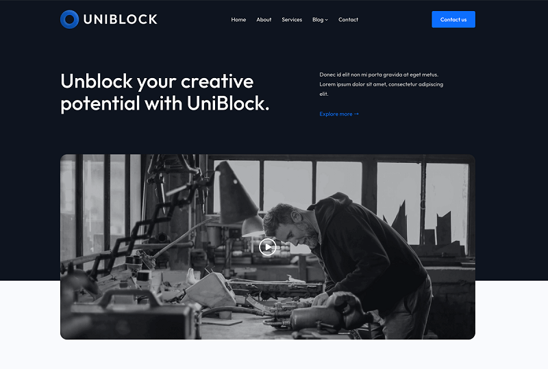 Uniblock Free WordPress Theme With Demo Content