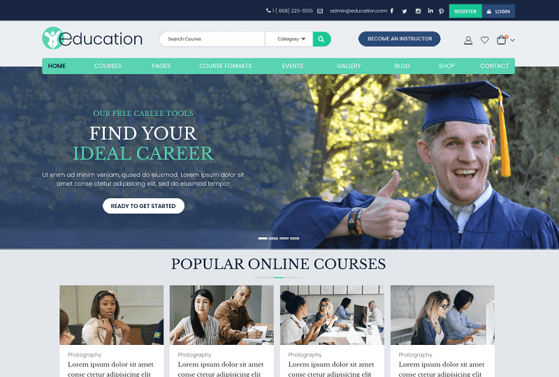 eLearning EducationWordPress Coaching theme