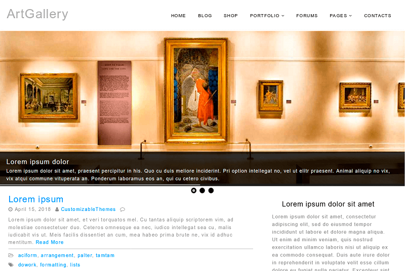 Art Gallery WordPress Theme