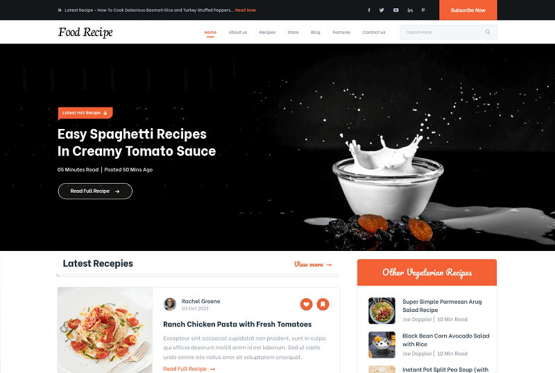 WordPress Themes for Recipes