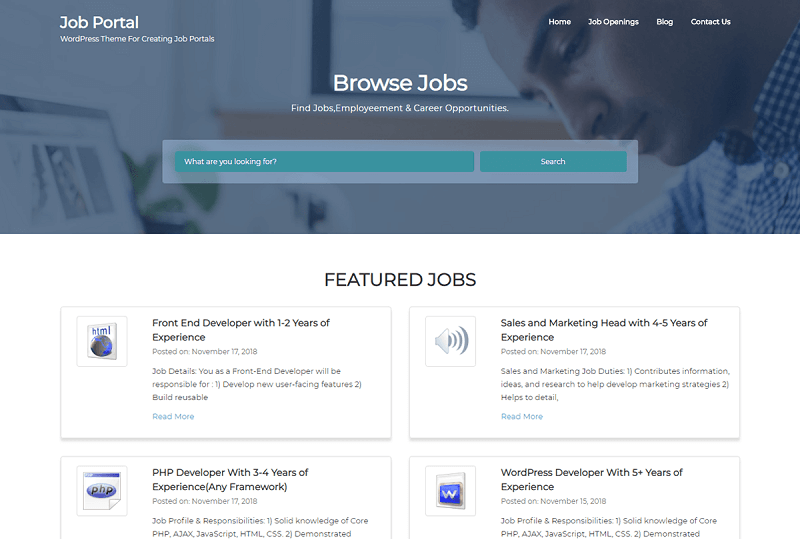Job Portal WordPress Theme