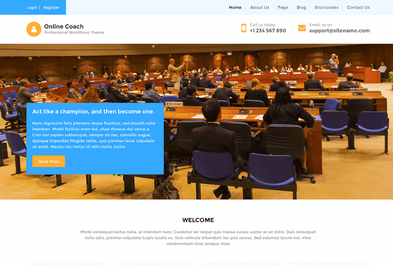 Online Coach WordPress Theme for Coaches