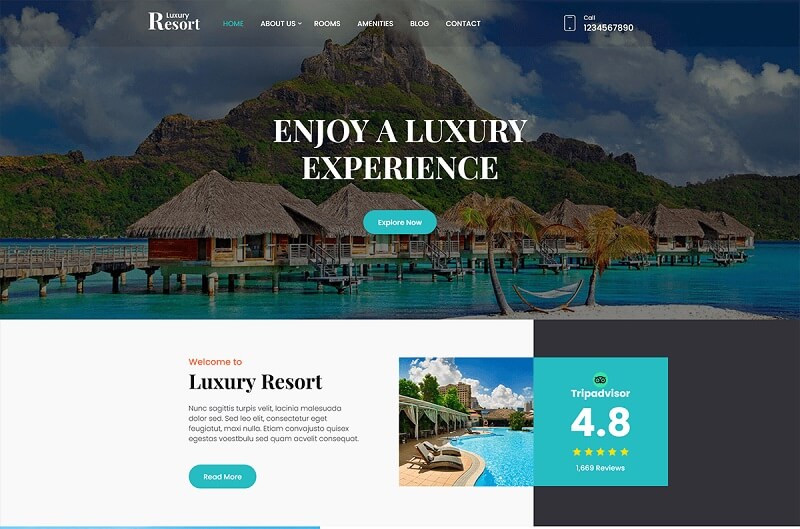 WordPress Themes for Resorts