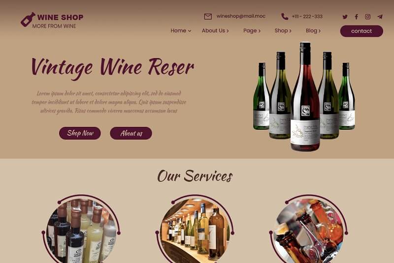 Wine Shop WordPress Themes