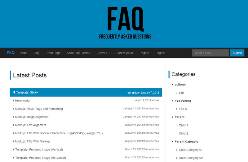 FAQ WordPress Theme