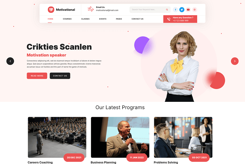 Motivational Speaker WordPress Theme