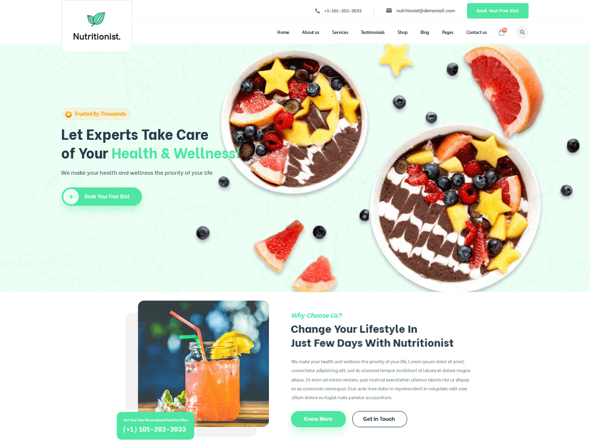 Nutrition Diet WordPress Theme