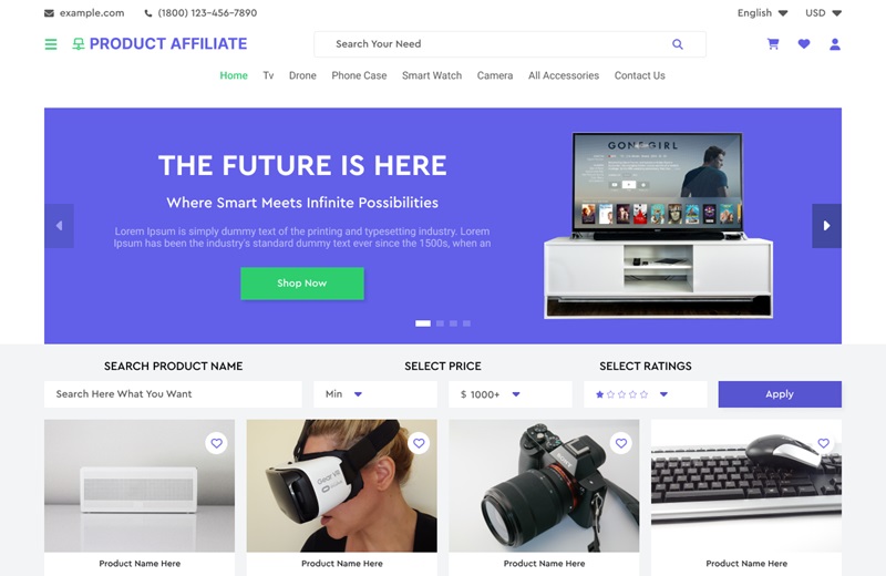 Product Affiliate WordPress Theme for Product Showcase