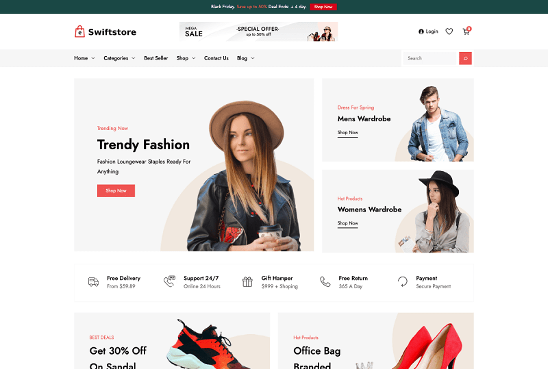 SwiftStore WordPress Theme for Product Showcase