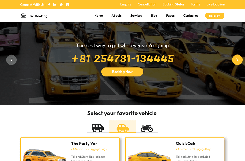 WordPress Taxi Booking Themes