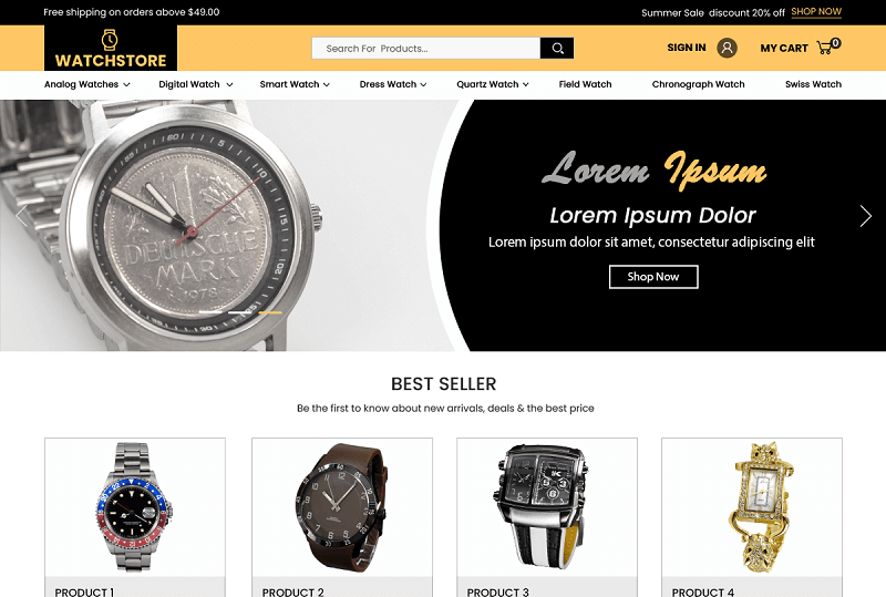 Watch Store WordPress Themes