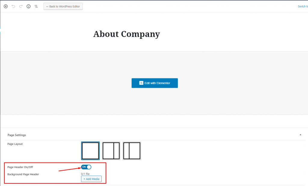 Page Header In Specific Pages
