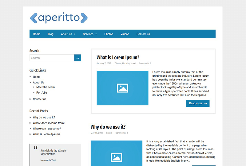 Aperitto bbPress Compatible WordPress Theme