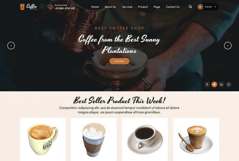 Barista Coffee Shop WordPress Theme