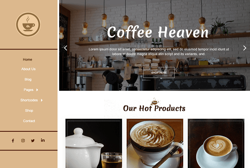 Classic Coffee Shop WordPress Theme