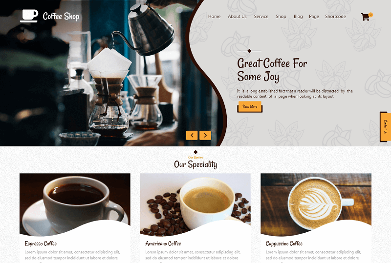 Coffee Shop WordPress Themes