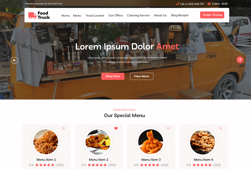 Food Truck WordPress Themes