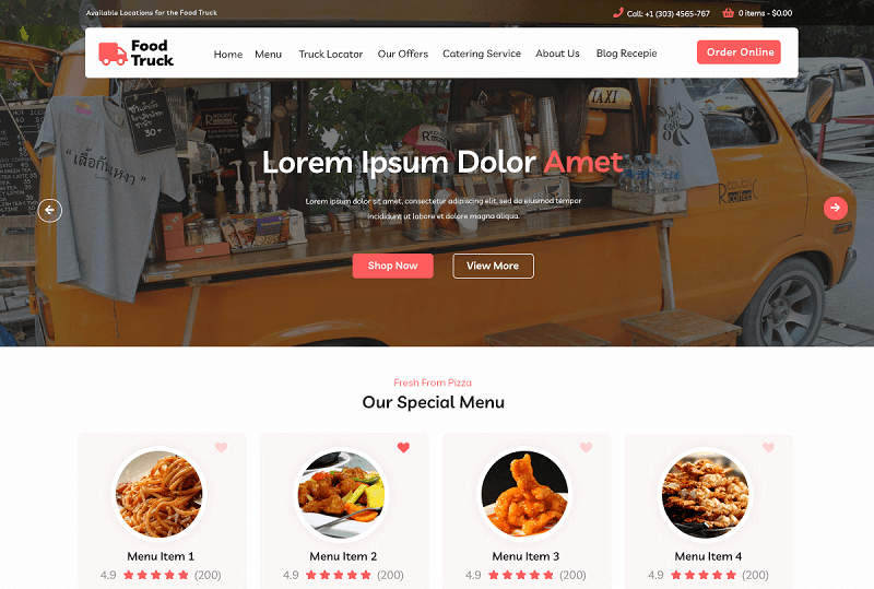 Food Truck Lite WordPress Theme